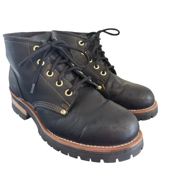 Skechers Shoes Skechers Cascades Logger Black Leather Lace Up